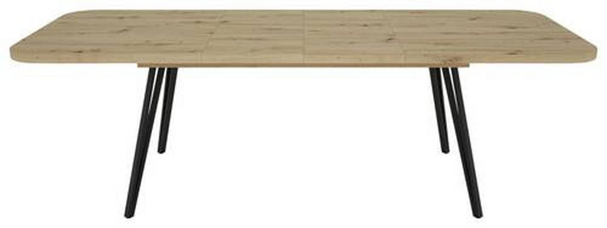 ESSTISCH Schwarz, Eiche Artisan rechteckig  ausziehbar  - Schwarz/Eiche Artisan, LIFESTYLE, Holzwerkstoff/Metall (160/90/76cm) - MID.YOU