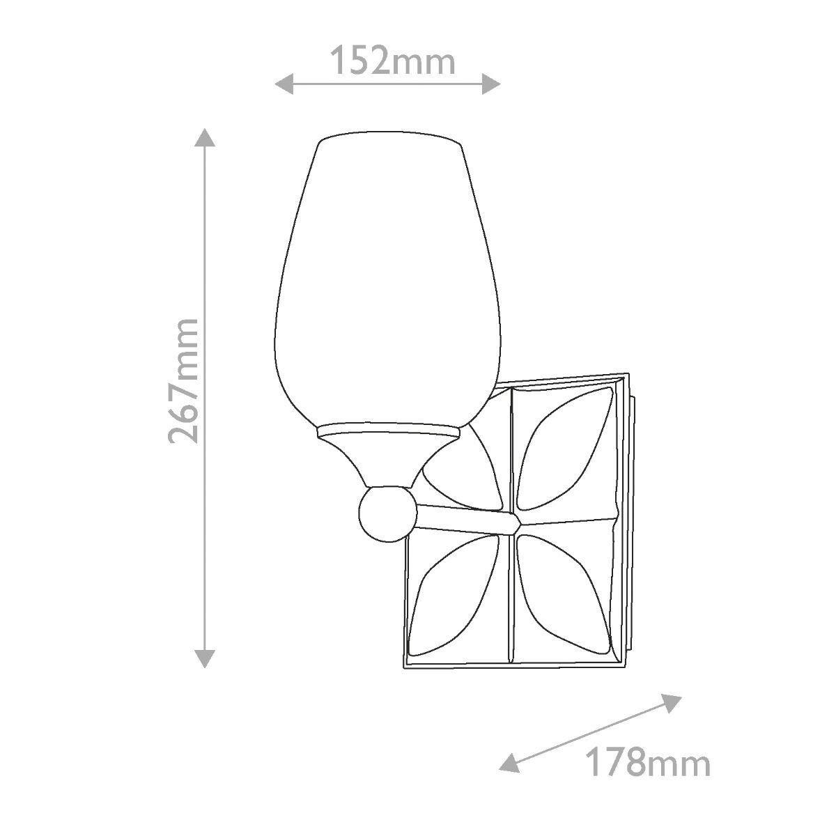 WANDLEUCHTE Quintiesse 26,7/15,2/17,8 cm  - Messingfarben, KONVENTIONELL, Glas/Metall (26,7/15,2/17,8cm) - Elstead Lighting
