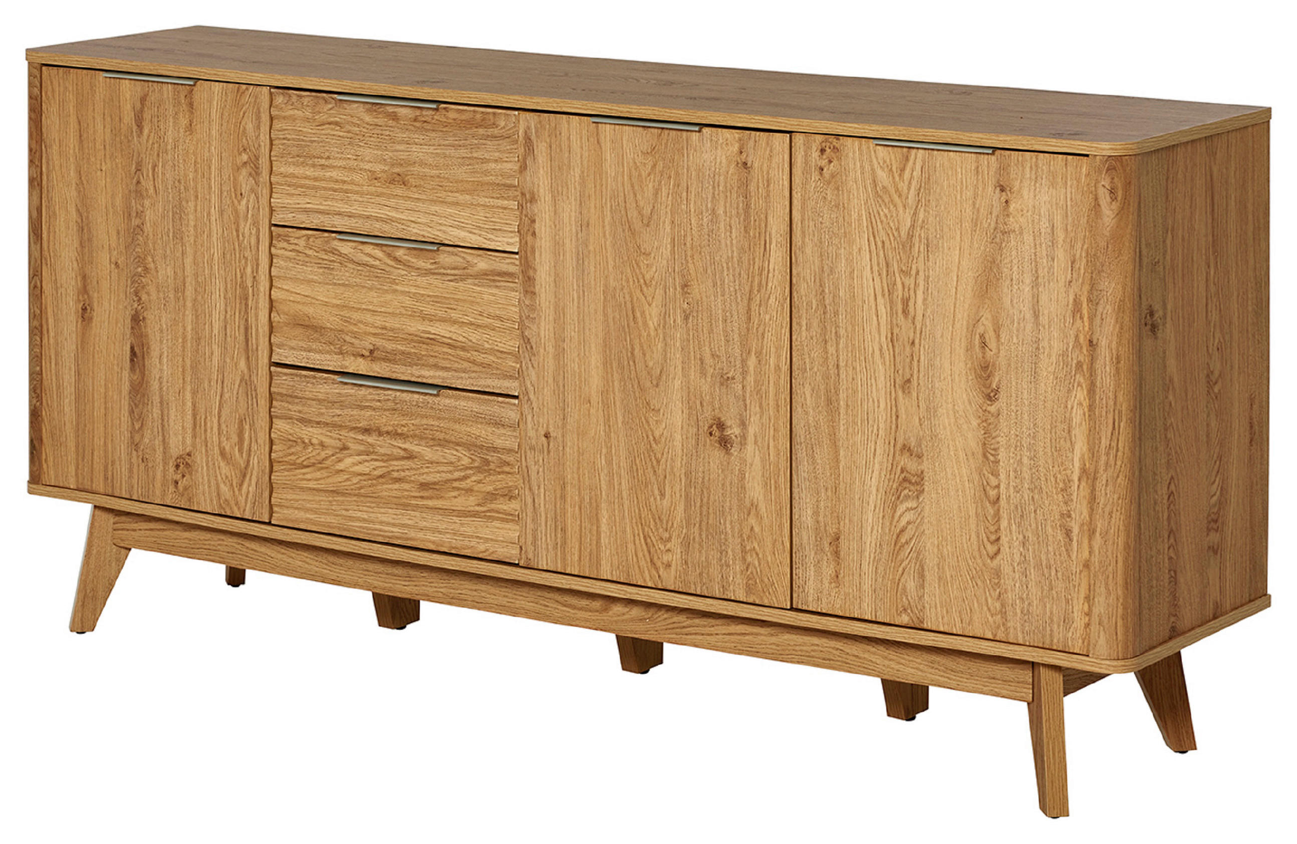 SIDEBOARD Wave  in 170/80/40 cm  - Eichefarben/Alufarben, MODERN, Holzwerkstoff/Metall (170/80/40cm) - Livetastic