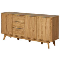 SIDEBOARD Wave  in 170/80/40 cm  - Eichefarben/Alufarben, MODERN, Holzwerkstoff/Metall (170/80/40cm) - Livetastic