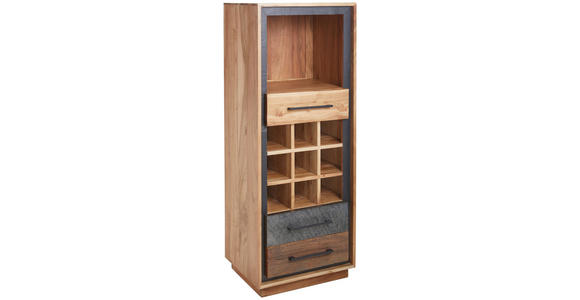 WEINREGAL  50/130/40 cm  - Dunkelgrau/Schwarz, Trend, Holz/Metall (50/130/40cm) - Landscape