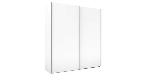 SCHWEBETÜRENSCHRANK 200/223/69 cm 2-türig Weiß - Alufarben/Weiß, KONVENTIONELL, Holzwerkstoff/Metall (200/223/69cm) - Novel
