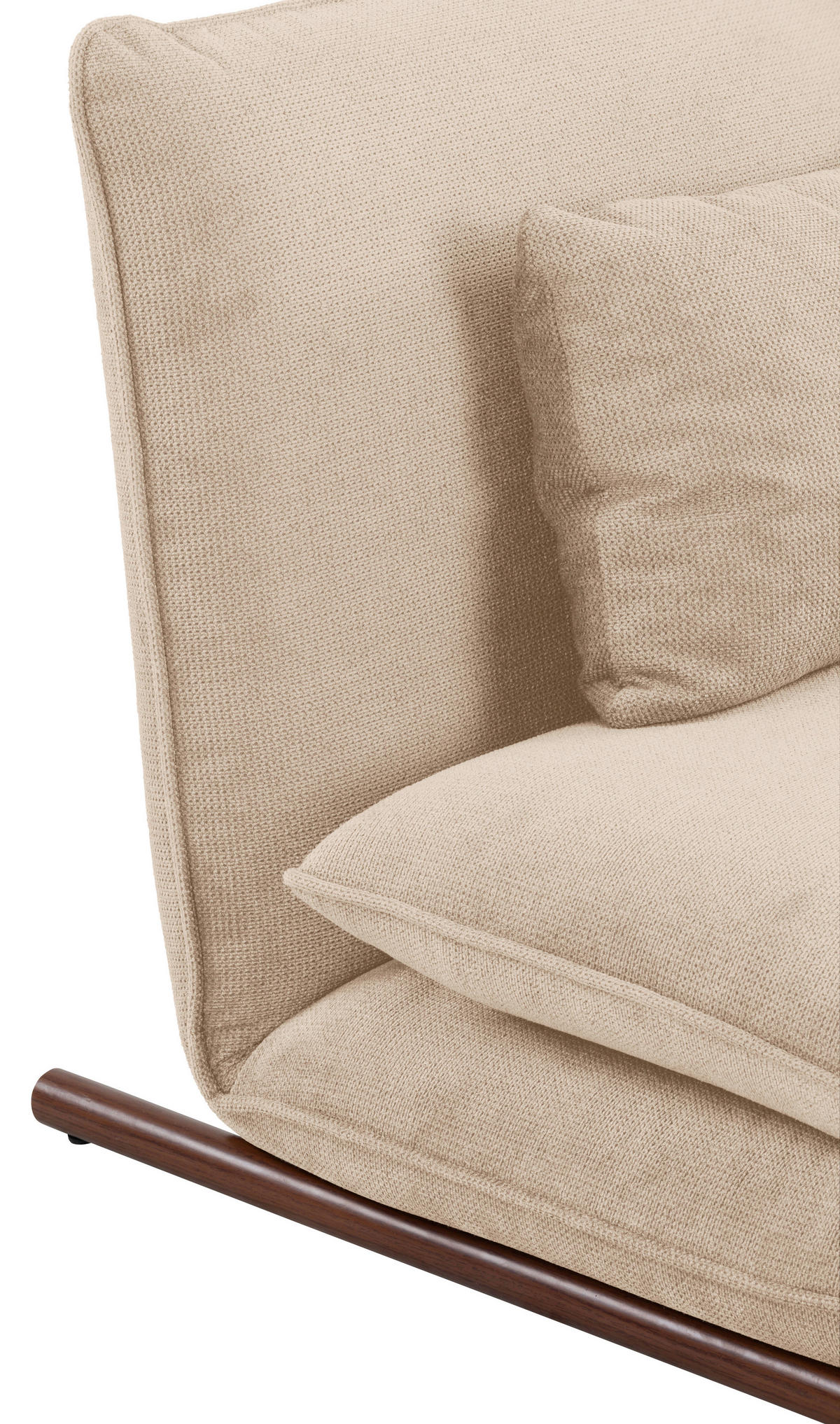 SESSEL in Samt Creme, Dunkelbraun  - Dunkelbraun/Creme, Design, Textil/Metall (93/97/80cm) - MID.YOU
