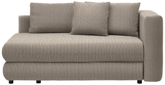 RÉCAMIERE in Cord Taupe - Taupe/Schwarz, Design, Kunststoff/Textil (171/71-88/93cm) - Cantus