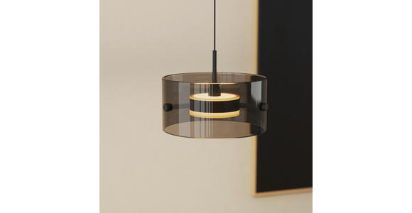 LED-HÄNGELEUCHTE 16/150 cm  - Schwarz, Design, Glas/Kunststoff (16/150cm) - Novel