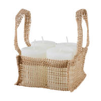 VÁLCOVÁ SVÍČKA - šampaňská, Trend, přírodní materiály (6,8/9cm) - Ambia Home