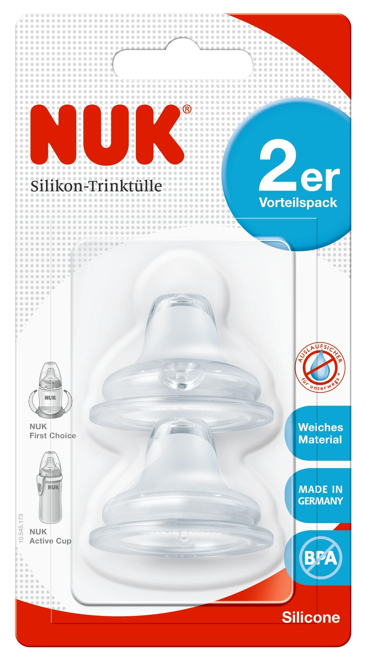SAUGER  - Klar, Basics, Kunststoff (4,5/9,2/17,3cm) - NUK