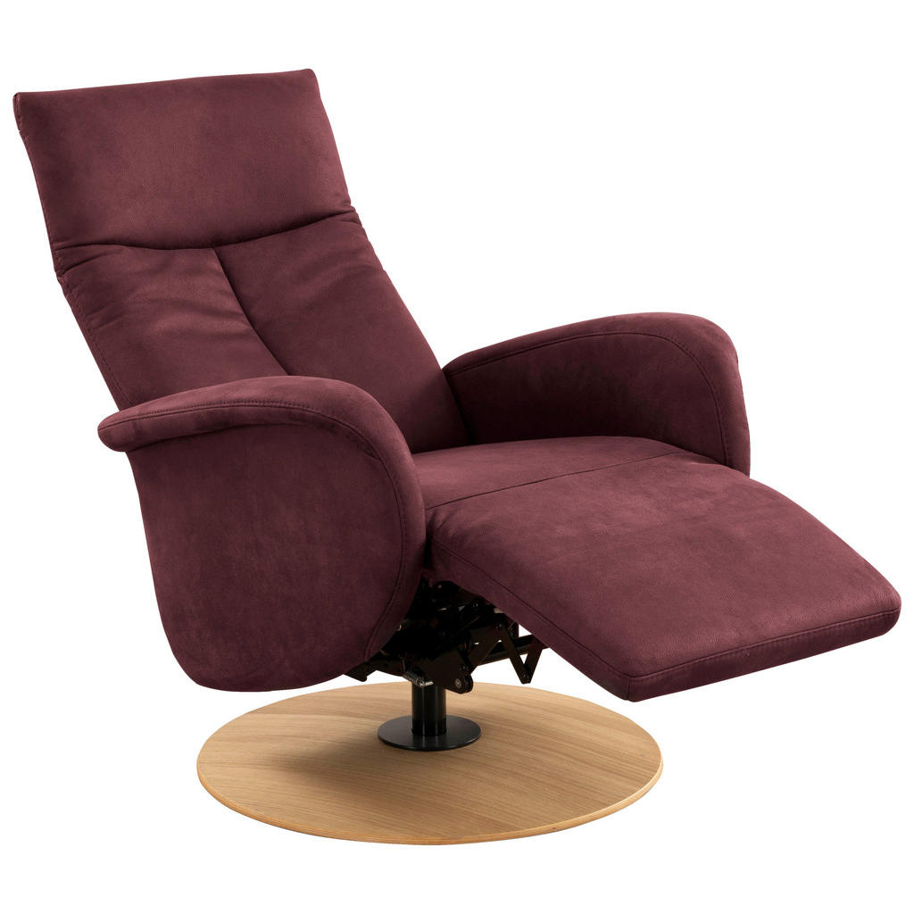 Thumbnail - Sit & More Relaxsessel, Bordeaux, Textil, Eiche, 75x112x82 cm, Goldenes M, Oeko-Tex® Standard 100, Made in Europe, DGM-K...
