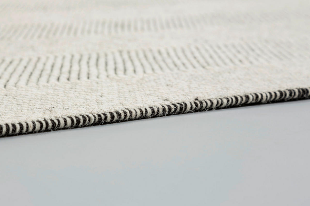 HANDWEBTEPPICH 140/200 cm Carmen Anthrazit, Weiß  - Anthrazit/Weiß, Design, Textil (140/200cm)