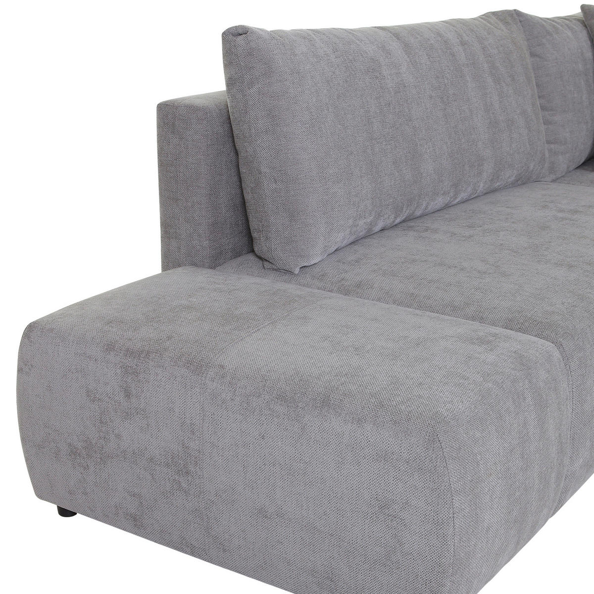 ECKSOFA in Flachgewebe Grau  - Schwarz/Grau, Konventionell, Kunststoff/Textil (295/200cm) - Carryhome