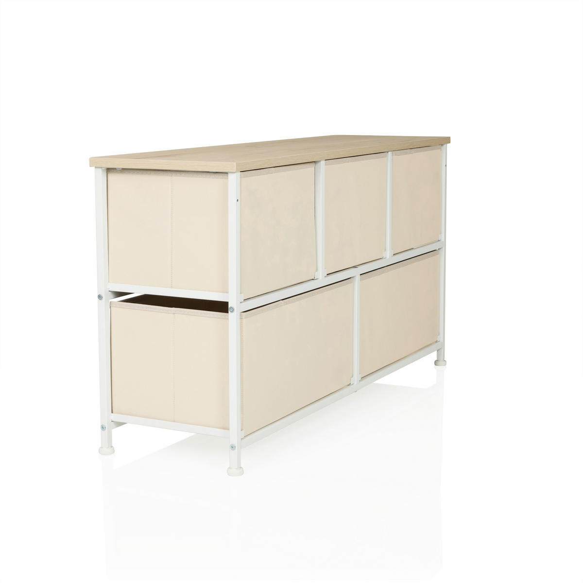 KOMMODE  in 100/55/30 cm  - Beige/Weiß, MODERN, Kunststoff/Textil (100/55/30cm) - MID.YOU