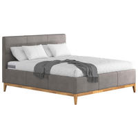 POLSTERBETT 160/200 cm,  in Grau, Lattenrost, Bettkasten, Matratzen, H3 + H4 = fest + sehr fest  - Eichefarben/Anthrazit, MODERN, Holz/Holzwerkstoff (160/200cm) - MID.YOU