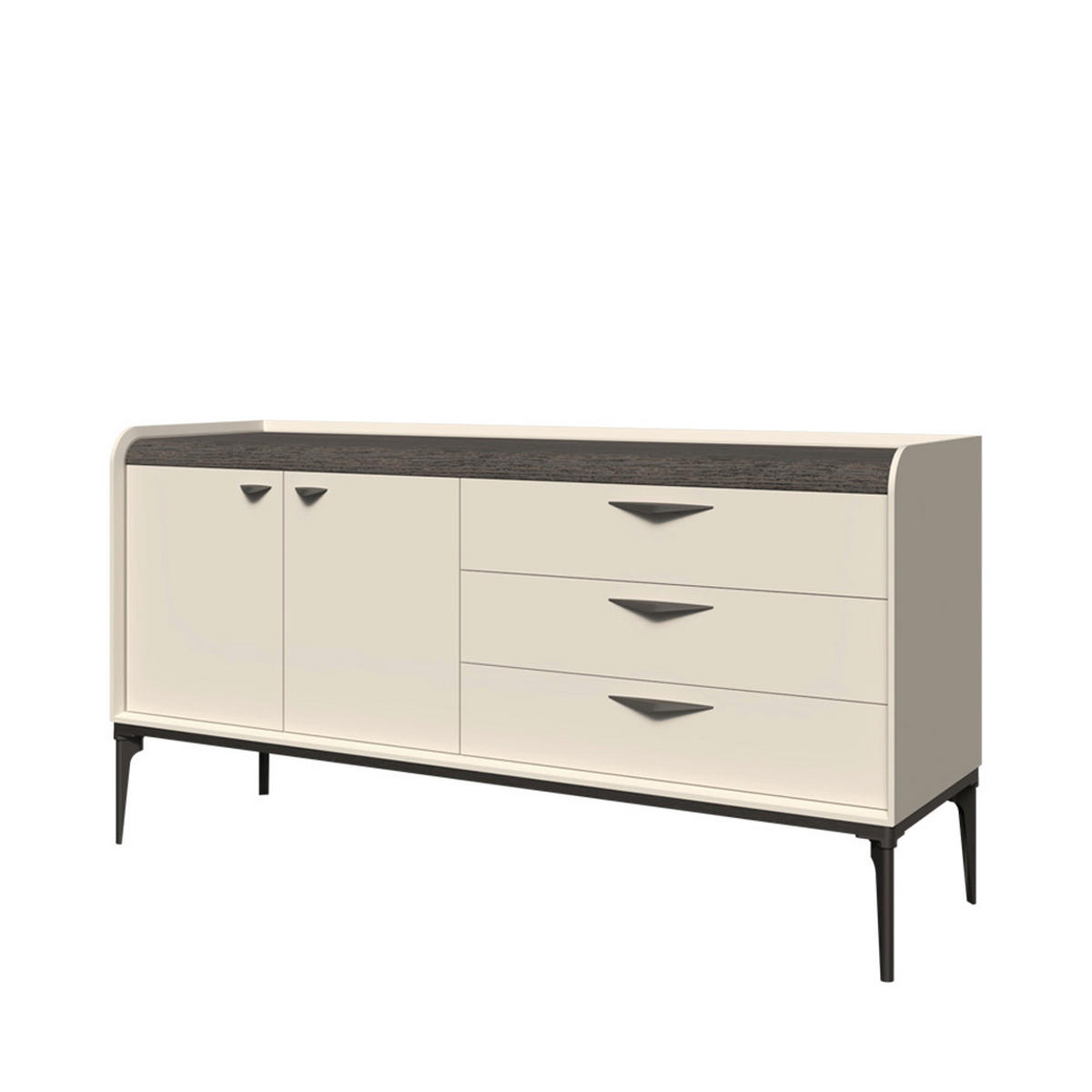KOMODA  167/86/50 cm   - antracit, Dizajnerski, metal/pločasti materijal (167/86/50cm)
