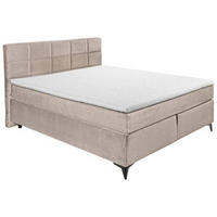 BOXSPRINGBETT 180/200 cm  in Creme  - Creme/Schwarz, Design, Holzwerkstoff/Kunststoff (180/200cm) - Xora