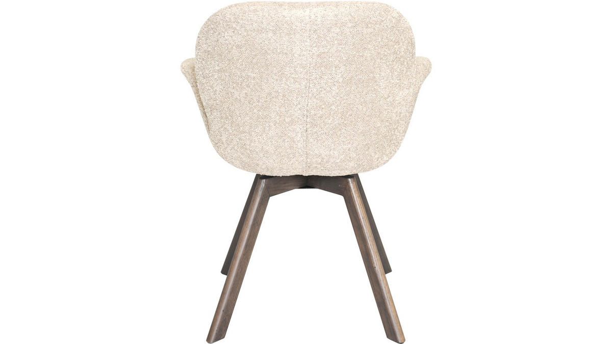 STOL MED ARMSTÖD bouclé  - beige/mörkbrun, Design, trä/textil (61/84/63cm) - Best Price