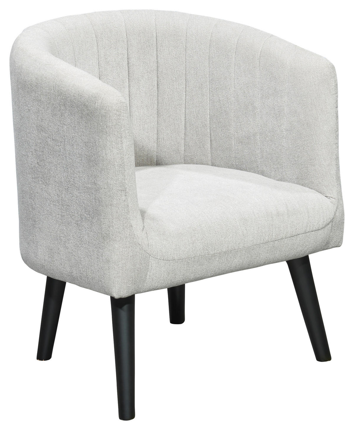 CLUBFÅTÖLJ i textil ljusgrå  - ljusgrå/svart, Basics, trä/textil (61/82/58cm) - Livetastic