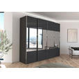 SCHWEBETÜRENSCHRANK  in Graphitfarben, Schwarz  - Chromfarben/Graphitfarben, Design, Glas/Holzwerkstoff (271/235/68cm) - Novel