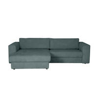 ECKSOFA JOOP Petrol Cord Rücken echt  - Petrol/Schwarz, KONVENTIONELL, Kunststoff/Textil (192/269cm) - Joop!