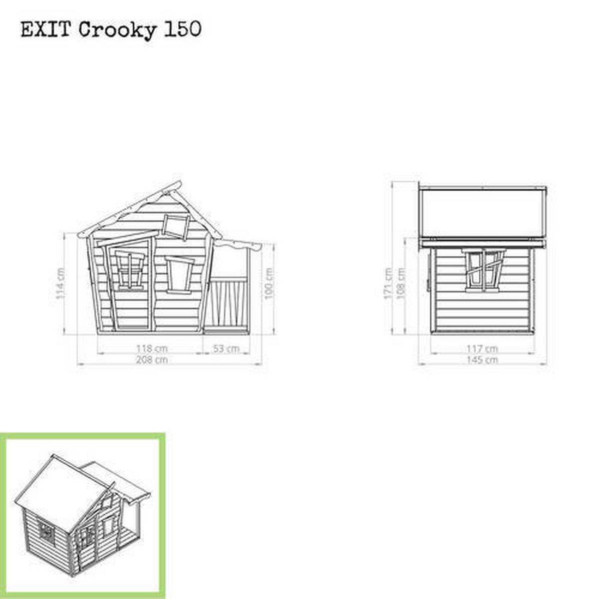SPIELHAUS  - Naturfarben, KONVENTIONELL, Holz (208/145/171cm) - EXIT Toys