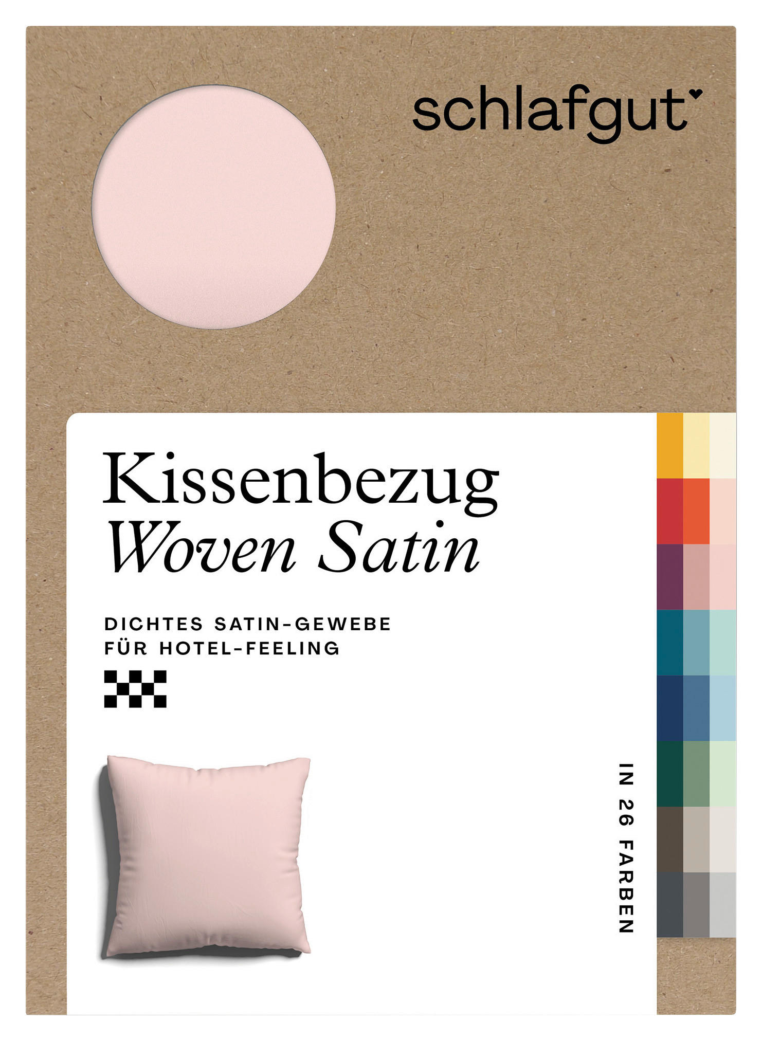 KOPFKISSENBEZUG WOVEN SATIN 80/80 cm  - Hellrosa, Basics, Textil (80/80cm) - Schlafgut