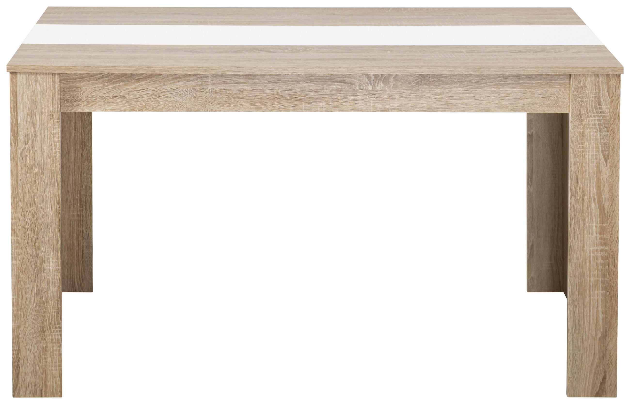 JÍDELNÍ STŮL, bílá, Sonoma dub, 135/75/80 cm - bílá/Sonoma dub, Basics, kompozitní dřevo (135/75/80cm) - Carryhome