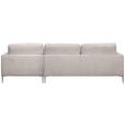 ECKSOFA Taupe Chenille  - Taupe/Silberfarben, KONVENTIONELL, Textil/Metall (284/143cm) - Carryhome