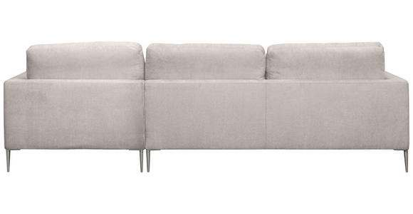 ECKSOFA Taupe Chenille  - Taupe/Silberfarben, KONVENTIONELL, Textil/Metall (284/143cm) - Carryhome