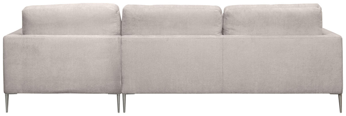 ECKSOFA Taupe Chenille  - Taupe/Silberfarben, KONVENTIONELL, Textil/Metall (284/143cm) - Carryhome