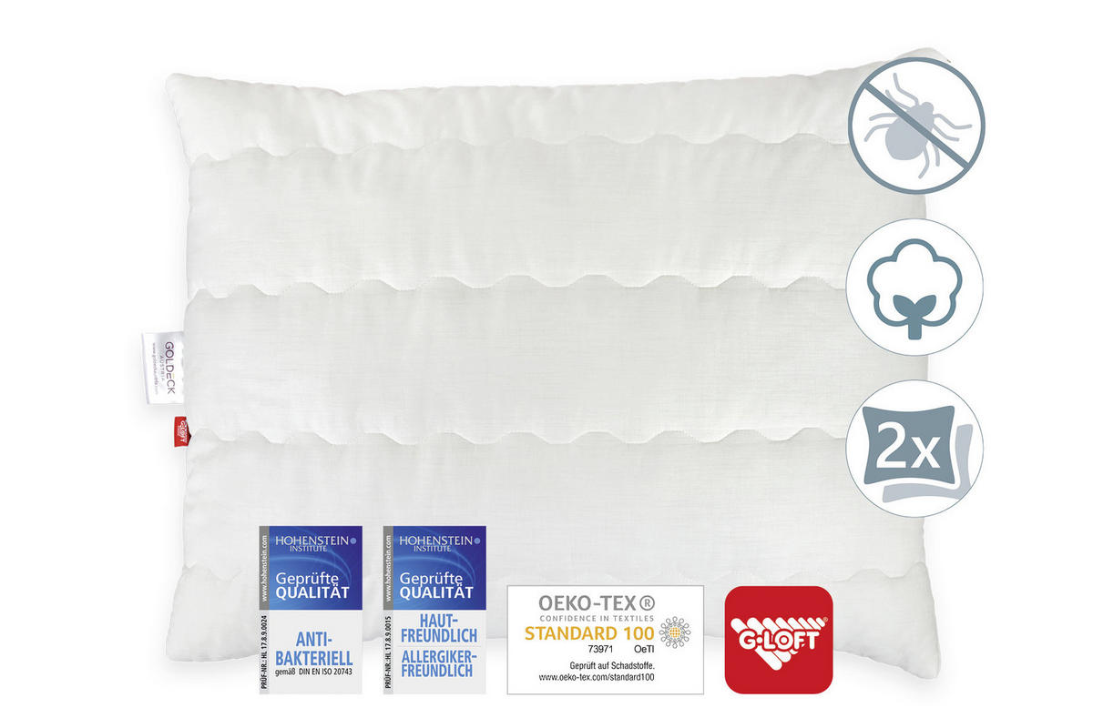 KOPFPOLSTER 70/90 cm   - Champagner, Basics, Textil (70/90cm) - Goldeck Austria