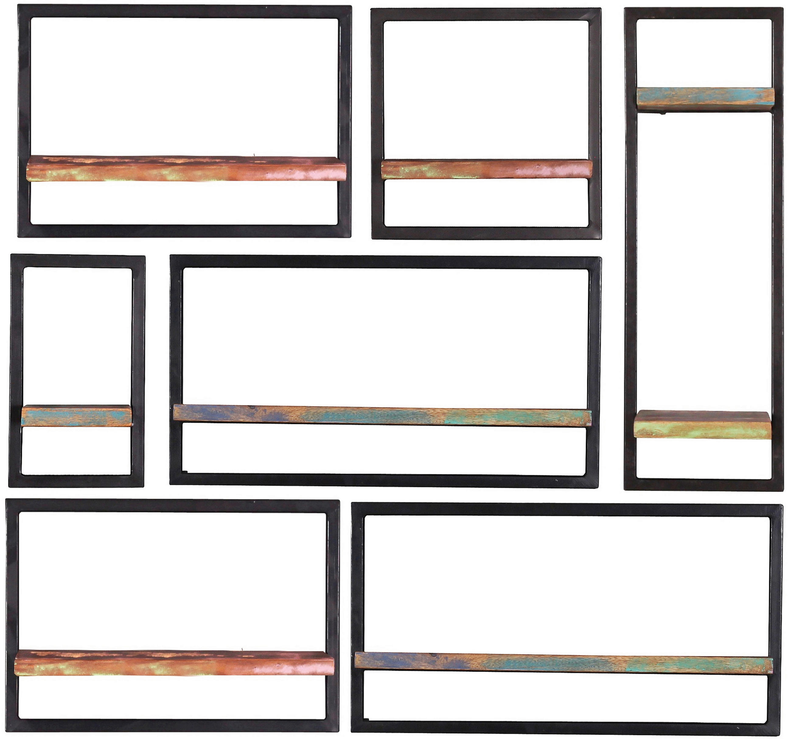 WANDREGALSET 120/115/25 cm  - Multicolor/Schwarz, Design, Holz/Metall (120/115/25cm) - MID.YOU