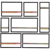WANDREGALSET 120/115/25 cm  - Multicolor/Schwarz, Design, Holz/Metall (120/115/25cm) - MID.YOU