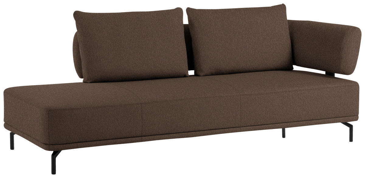 RÉCAMIERE in Flachgewebe Braun  - Schwarz/Braun, Design, Textil/Metall (227/89/101cm) - Dieter Knoll