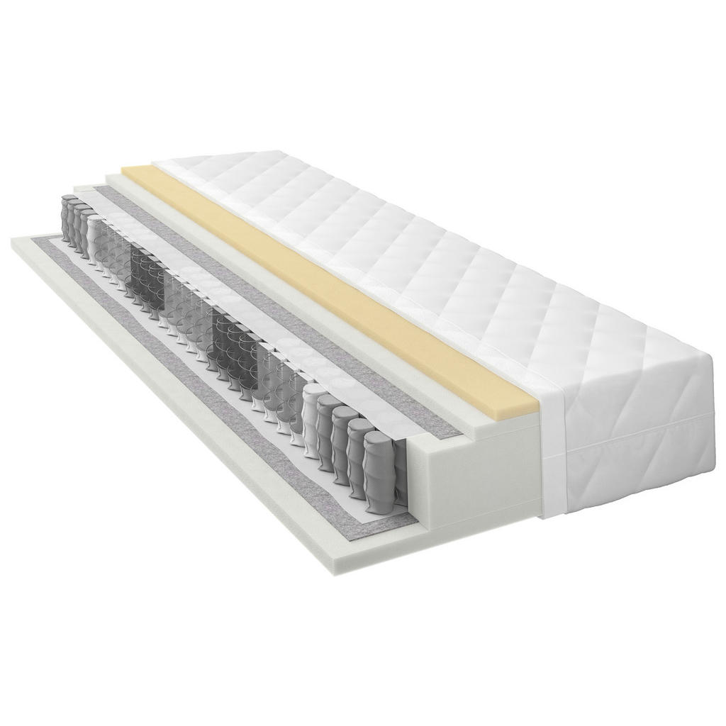 Thumbnail - Xora Taschenfederkernmatratze, Weiß, Textil, H2 + H3, Füllung: Hohlfaser, 90x200 cm, Oeko-Tex® Standard 100, Made in Eur...