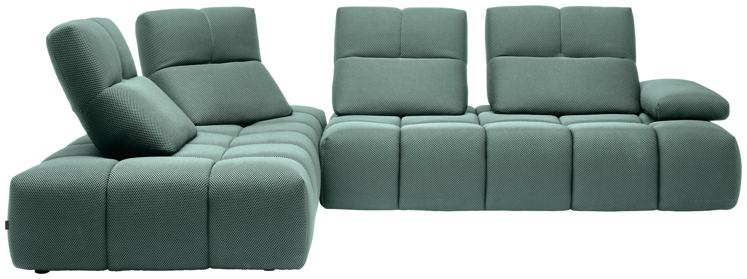 ECKSOFA  in Struktur Hellblau  233/313 cm  - Schwarz/Hellblau, Design, Kunststoff/Textil (233/313cm) - Belluti