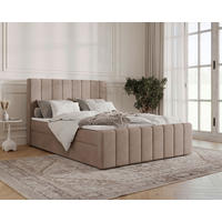 BOXBETT 140/200 cm,  in Cappuccino, Bettkasten, Topper, H2 + H3 = mittel + fest  - Schwarz/Cappuccino, MODERN, Holz/Kunststoff (140/200cm) - MID.YOU