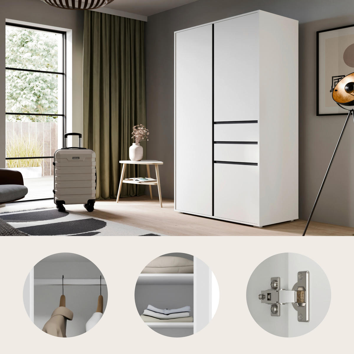 DREHTÜRENSCHRANK  in Weiß  - Weiß, MODERN, Holzwerkstoff (100/194/56cm) - MID.YOU