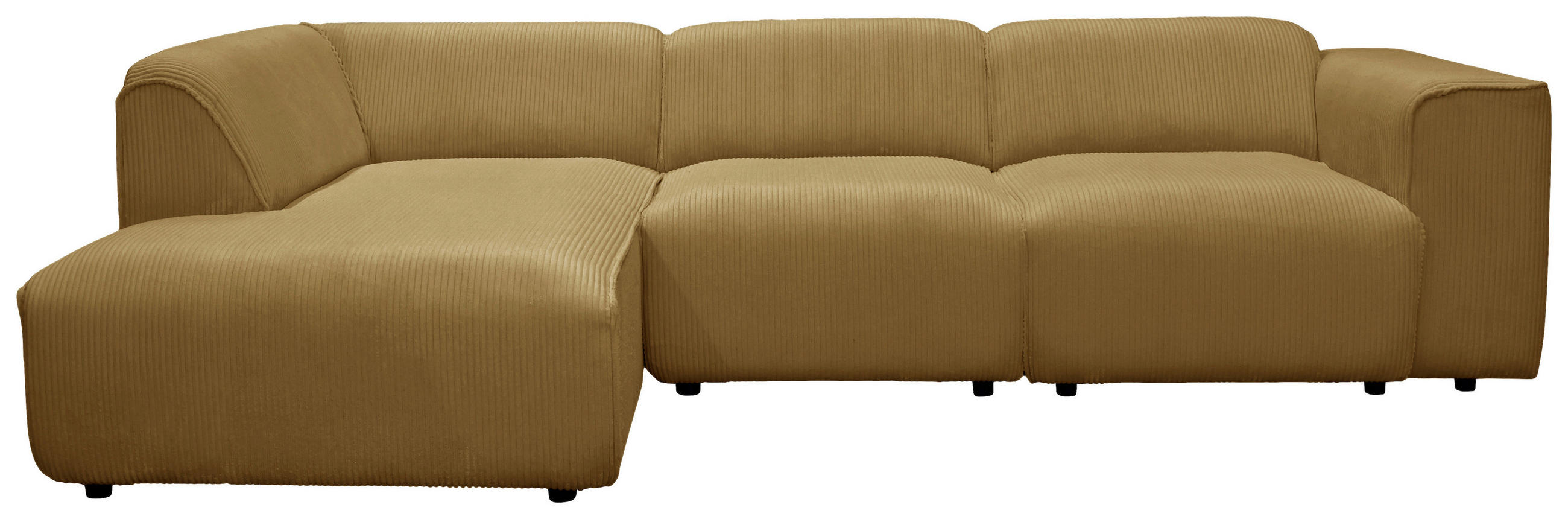 ECKSOFA ANTHONY Gelb Cord  - Gelb/Schwarz, Design, Kunststoff/Textil (163/275cm) - MID.YOU