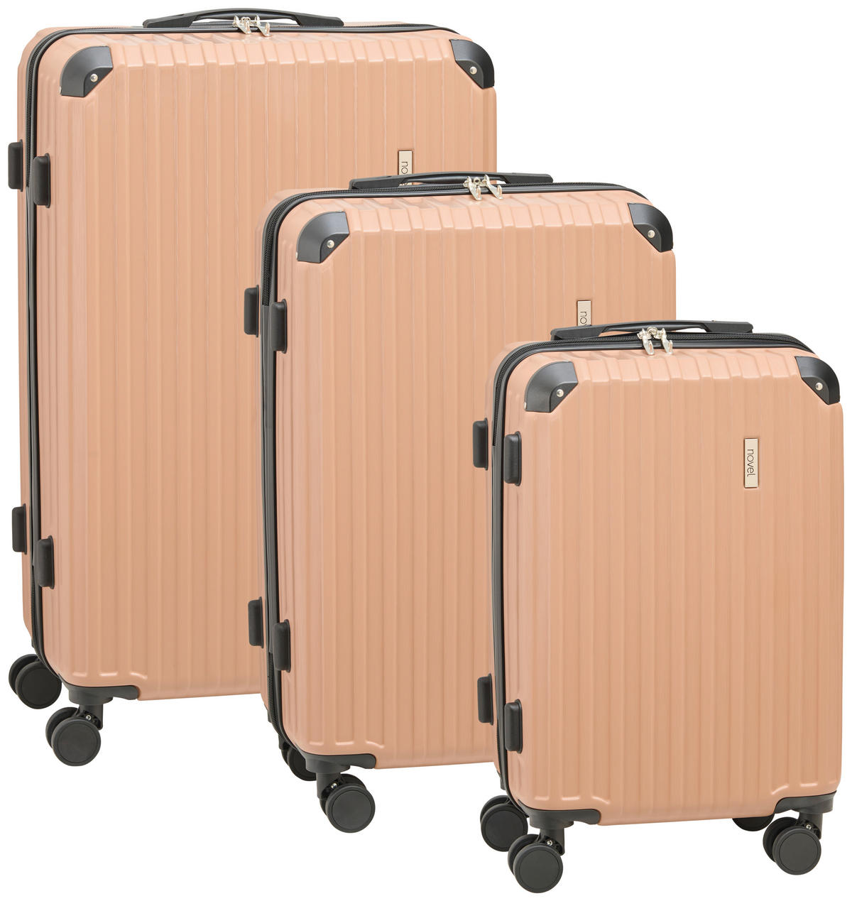 REISEKOFFERSET Mokka 3-teilig  - Mokka, Basics, Kunststoff/Textil - Novel