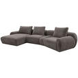 ECKSOFA  in Chenille Dunkelgrau  176/362 cm  - Dunkelgrau/Schwarz, KONVENTIONELL, Kunststoff/Textil (176/362cm) - Carryhome