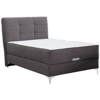 KÁRPITOZOTT ÁGY  szürkésbarna  - krómszínű/szürkésbarna, Basics, faalapú anyag/textil (122/134/217cm) - Hom`in