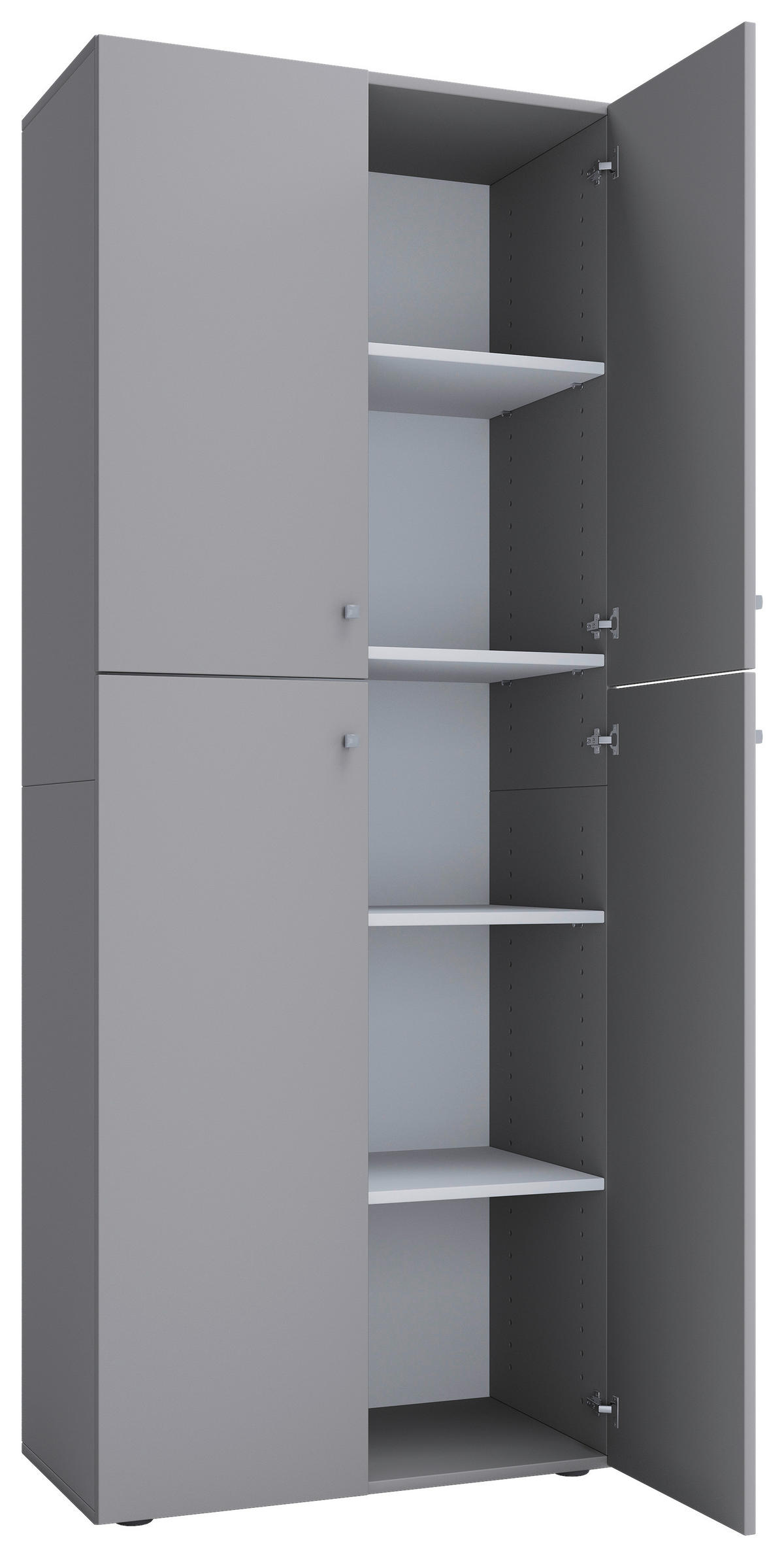 SCHUHSCHRANK  in 70/182/37 cm  - Silberfarben/Schwarz, Konventionell, Holzwerkstoff/Kunststoff (70/182/37cm) - MID.YOU