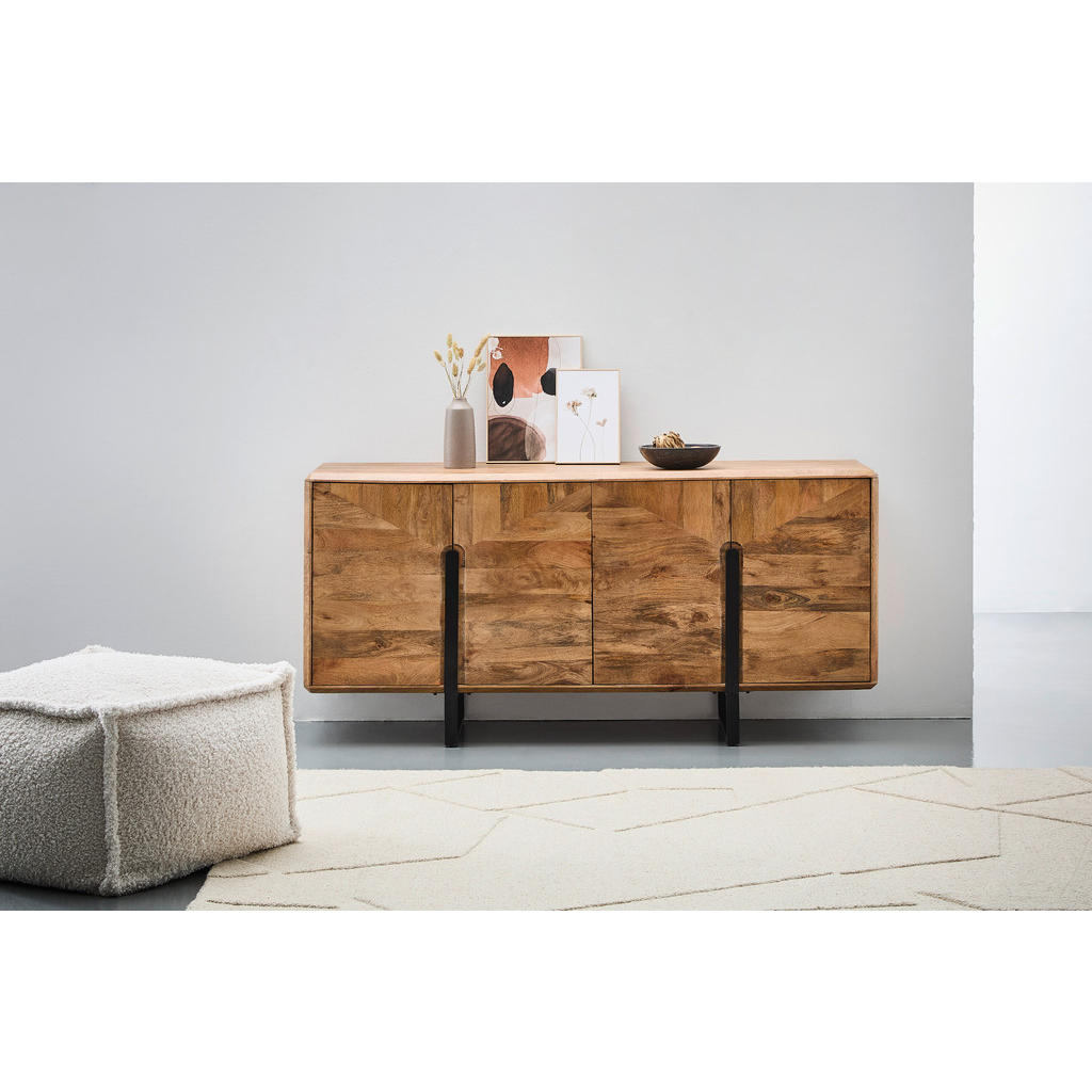 Thumbnail - Livetastic Sideboard, Natur, Holz, Mangoholz, Holz, 4 Fächer, 170x80x45 cm, Holzmöbel, Kleinmöbel Holz, Holzkommoden, Si...