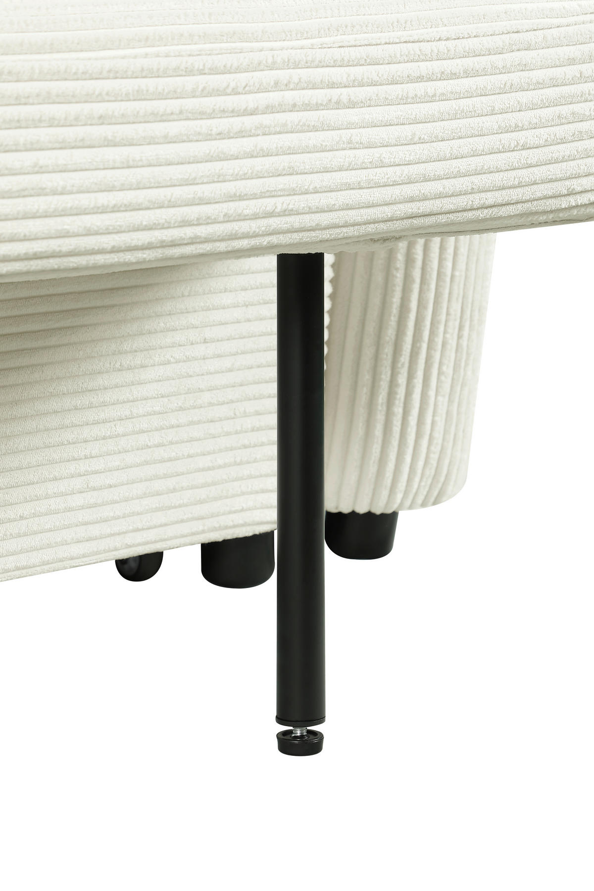 SCHLAFSOFA Cord Creme  - Creme/Schwarz, Design, Kunststoff/Textil (193/86/90cm) - MID.YOU