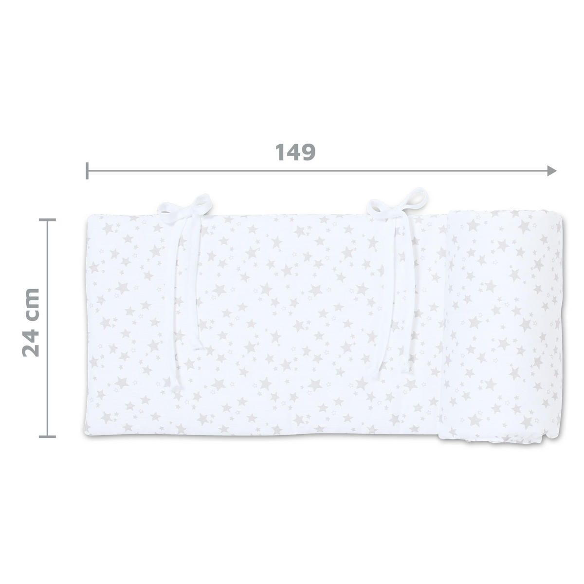 Nestchen Pique Babybay Original   24/149 cm  - Weiß/Grau, Basics (24/149cm) - Babybay