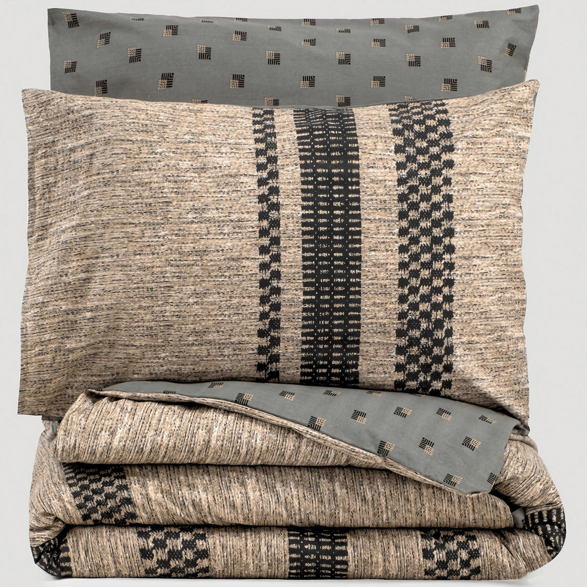 BETTWÄSCHE 135/200 cm  - Schwarz/Braun, Basics, Textil (135/200cm)