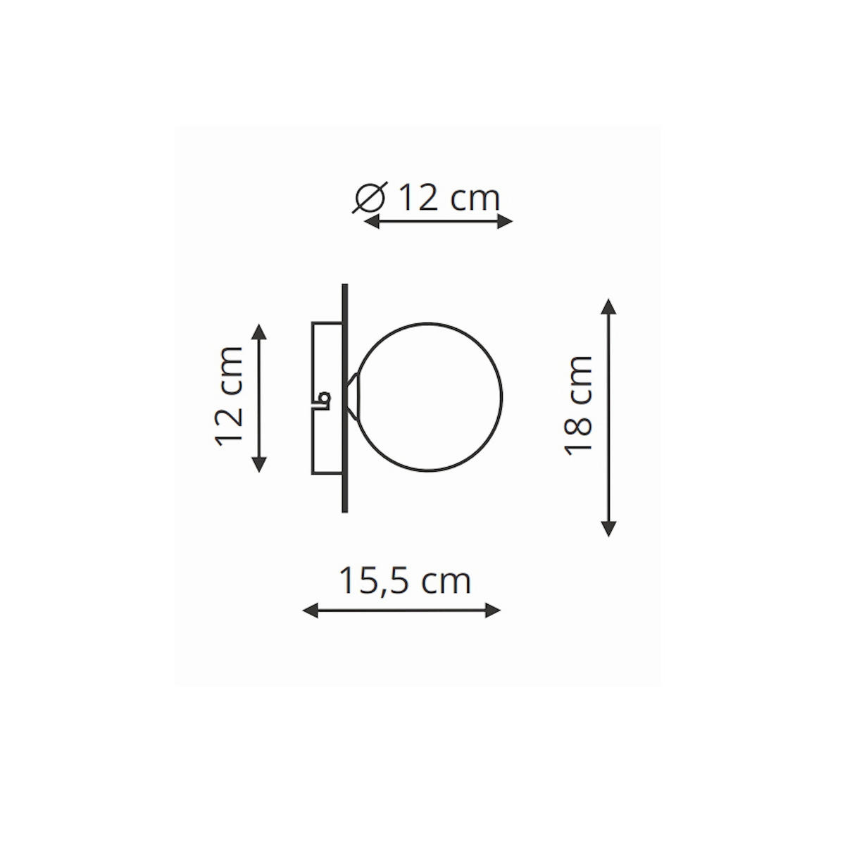 WANDLEUCHTE Roma  15,5/12/18 cm  - Goldfarben, Design, Glas (15,5/12/18cm)
