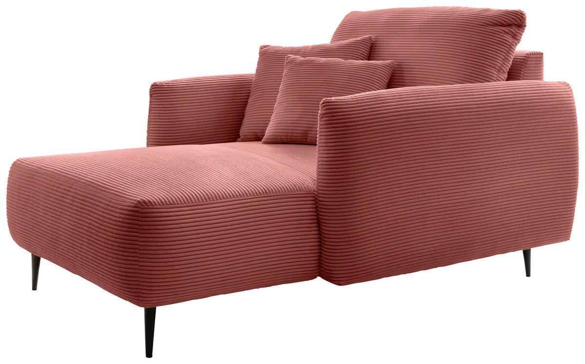 XXL-SESSEL Cord Koralle    - Koralle/Schwarz, Design, Textil/Metall (112/95/158cm) - Livetastic