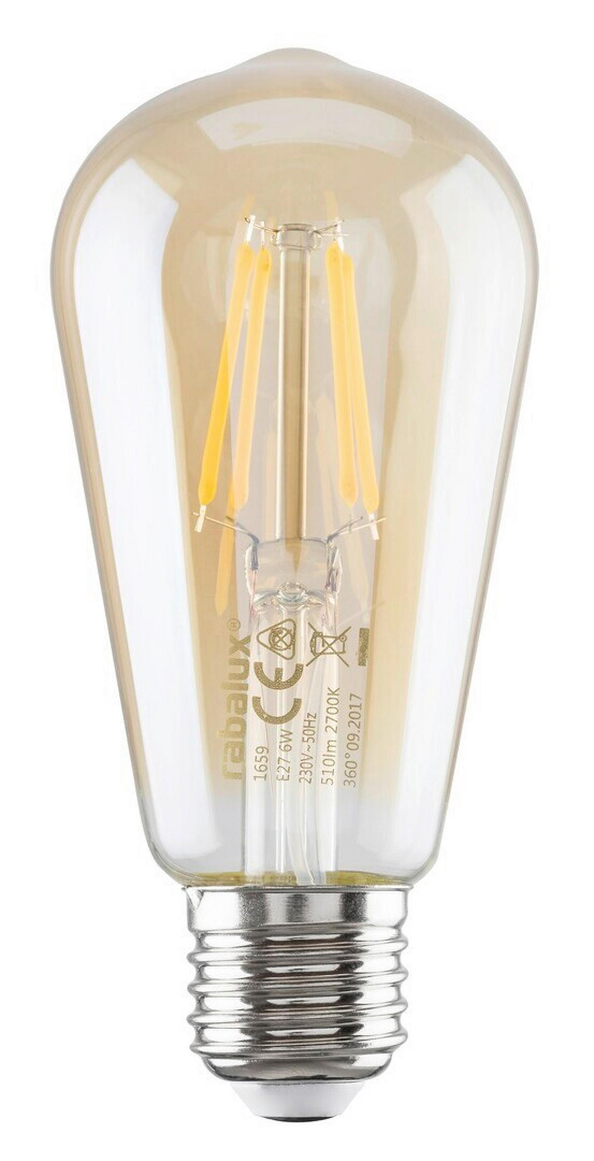 LED FILAMENT ŽARULJA - prozirno, Design, staklo (6.5/14cm)