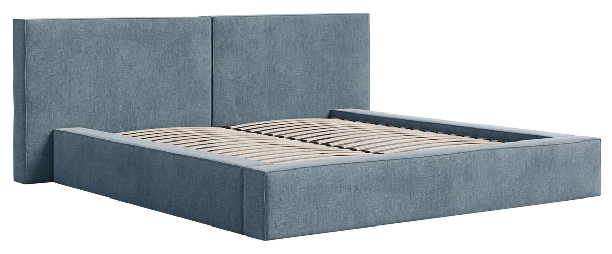 POLSTERBETT Bettkasten Blau 140/200 cm  - Blau/Schwarz, MODERN, Holz/Kunststoff (140/200cm) - MID.YOU