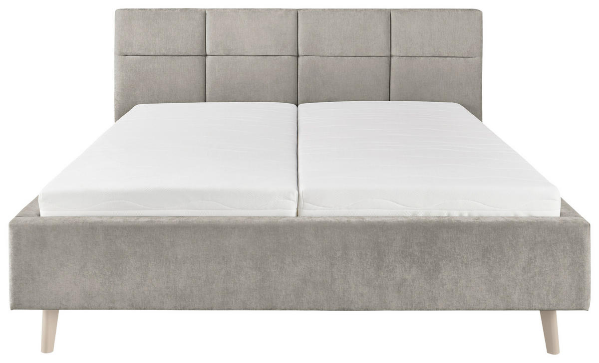 POLSTERBETT 180/200 cm,  in Grau,  - Sandfarben/Grau, KONVENTIONELL, Holz/Textil (180/200cm) - SetOne by Musterring